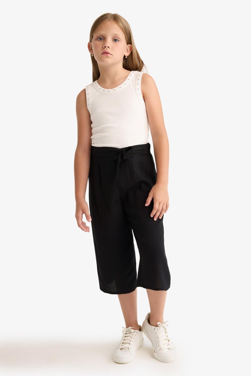 DeFacto Black Girl Girl Culotte Wide Leg Viscose Trousers Casual - Image 4